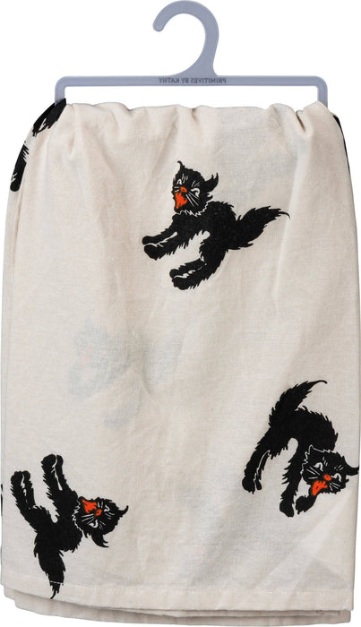 Happy Halloween Cat Vintage Kitchen Towel