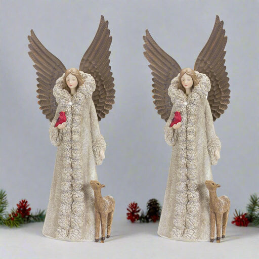 Winter Angel with Deer & Cardinal Figurine (sold individually)