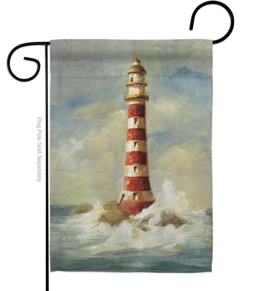 Lighthouse by the Sea Garden Flag