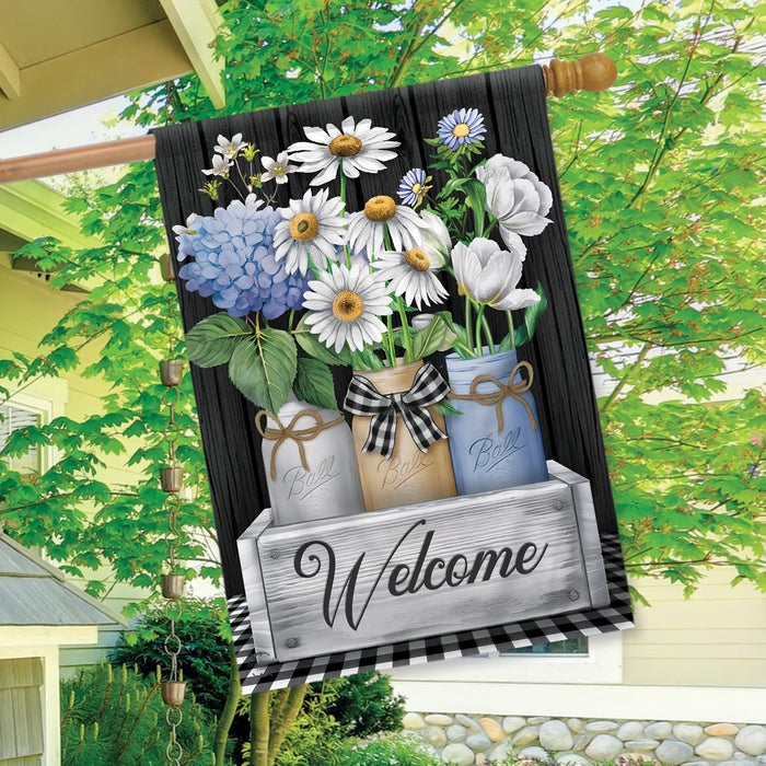 Crated Mason Jars Banner Flag