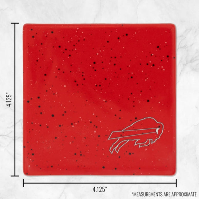 Buffalo Bills Red Speckle 4" Coaster - sold individually