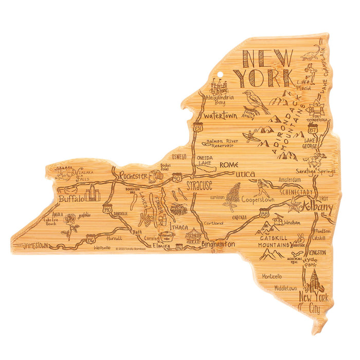 New York Wooden Cutting Board with Engraved Artwork