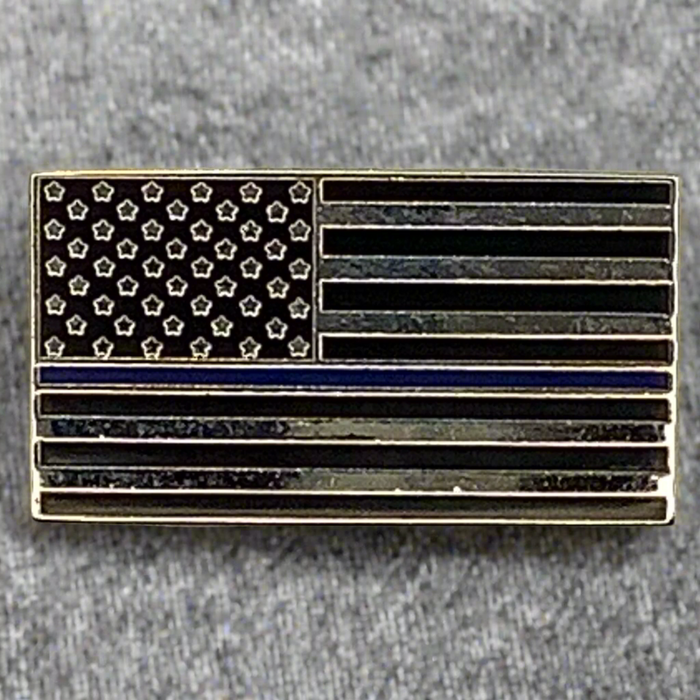 Thin Blue Line US Flag Lapel Pin 2025 