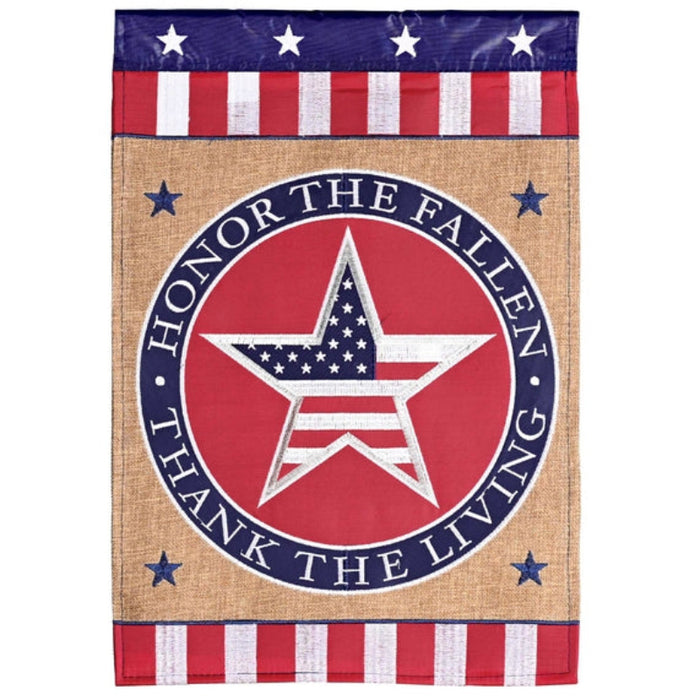 Patriotic Honor the Fallen Applique Garden Flag