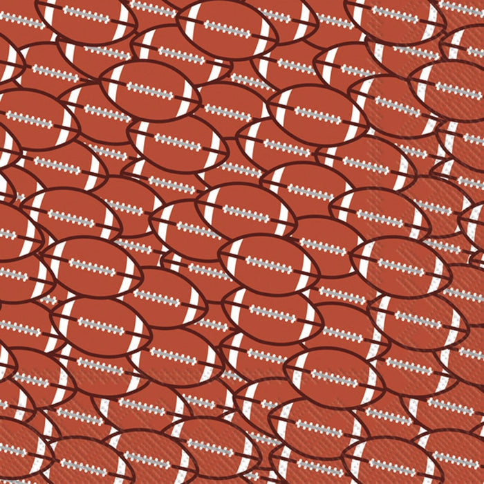 Football Pattern Paper Cocktail Napkins (20 Count)