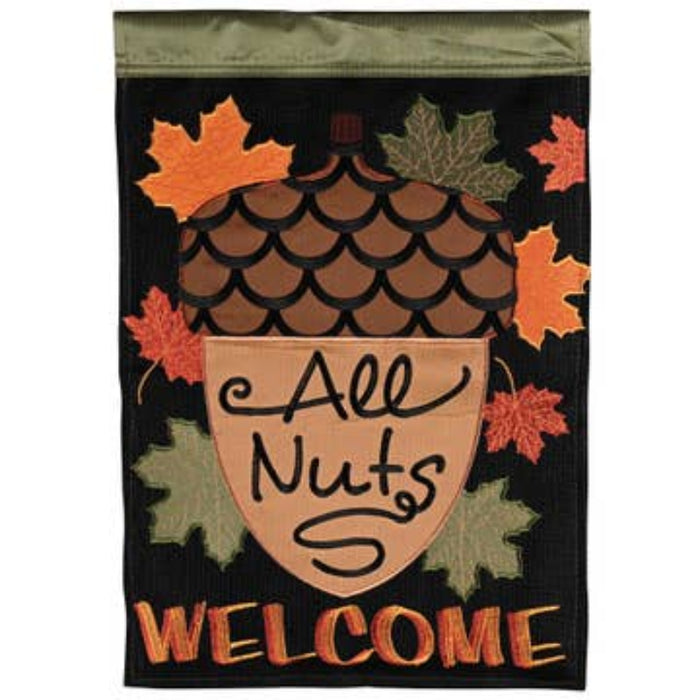 Acorn All Nuts Welcome Garden Flag