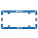 Blue license plate frame with 'Buffalo Bulls' text on a white background