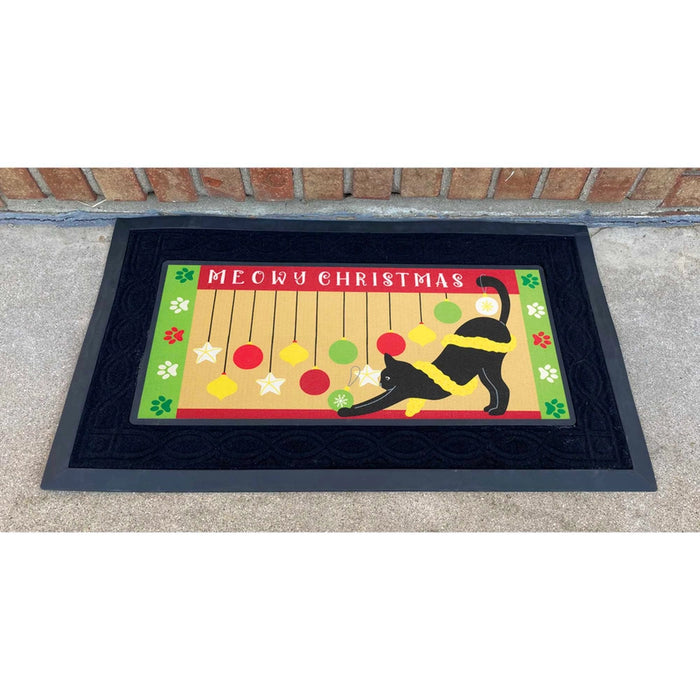 Meowy Christmas Burlap Mini Switch Doormat Insert