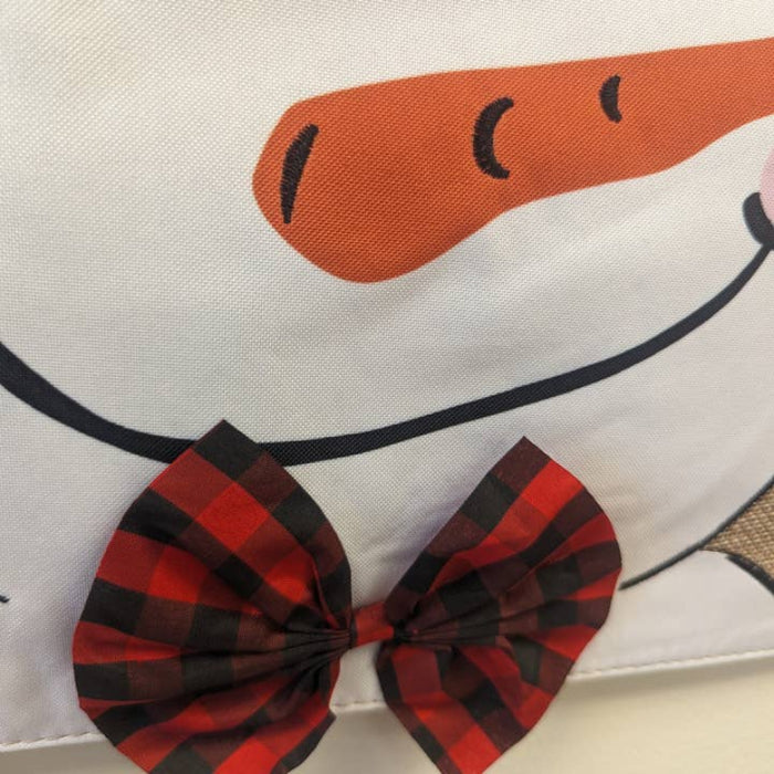 Snowman Top Hat Welcome Burlap Garden Flag
