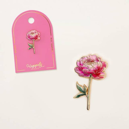 Pink Peony Enamel Lapel Pin