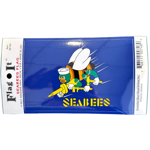 US Navy Seabees Flag Decal - Made in USA