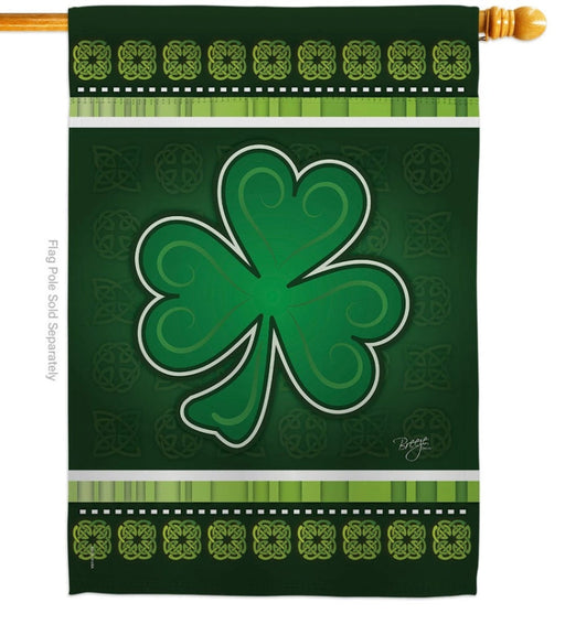 Shamrock and Celtic Knots Banner Flag