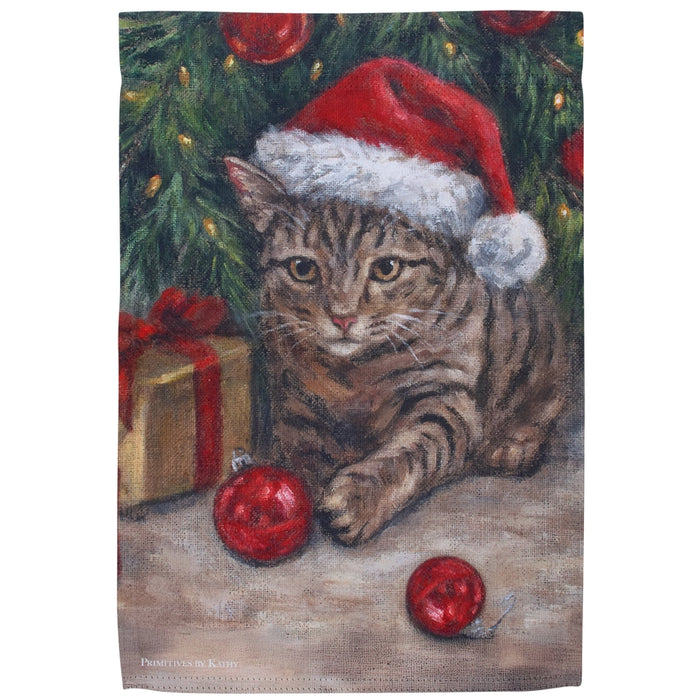 Christmas Kitty Mischief Garden Flag