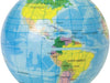Globe Earth Stress Ball - detail of North & South America