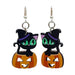 Cute Halloween Cat Wood Earrings