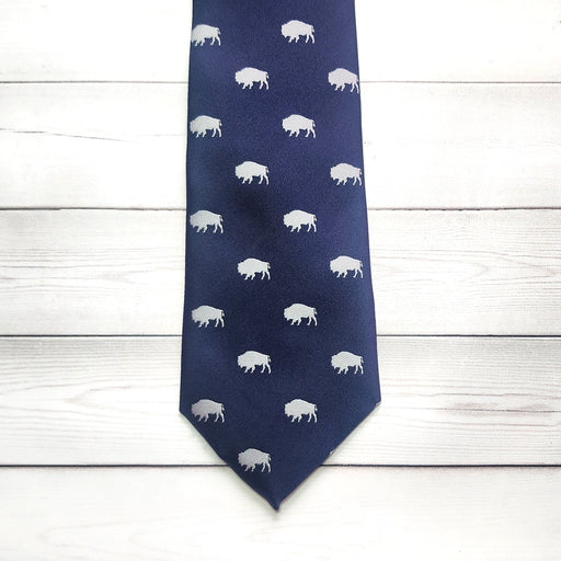 Navy Buffalo Polyester Neck Tie