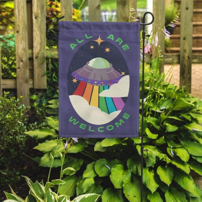 All Are Welcome Garden Flag