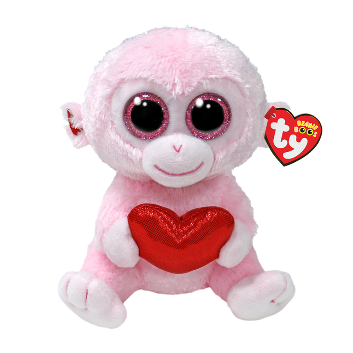 Ty Beanie Boos - Gigi Pink Monkey Plush Toy