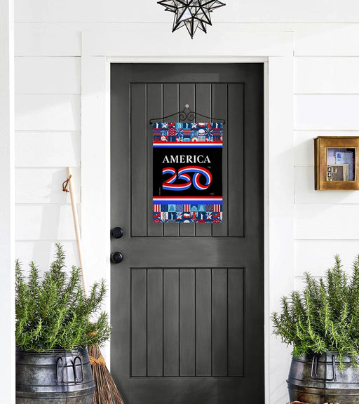 America 250 Icon Grid Garden Flag