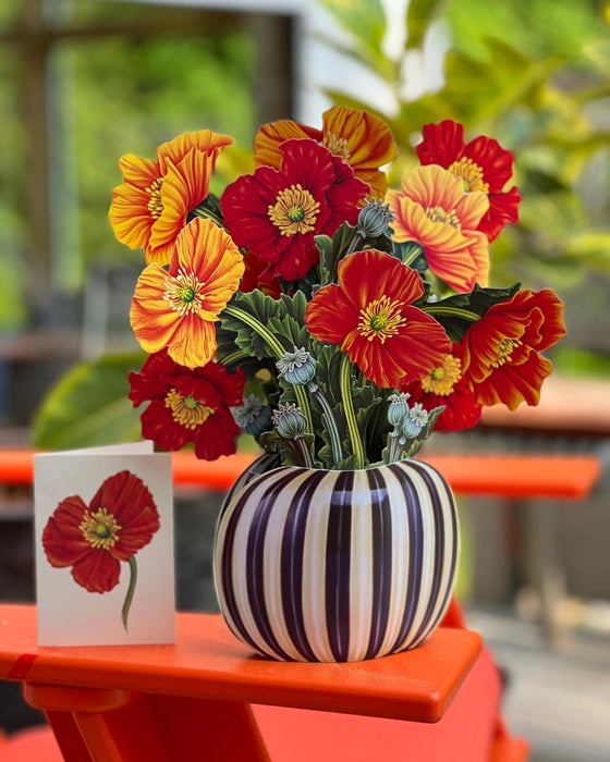 French Poppies Pop-Up Bouquet w/ Note Card