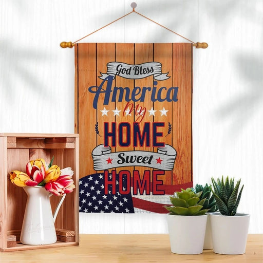 America My Home Sweet Home Banner Flag