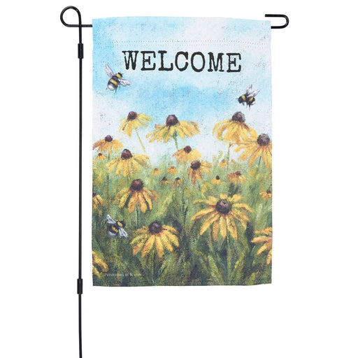 Rustic Welcome Black-Eyed Susans Garden Flag