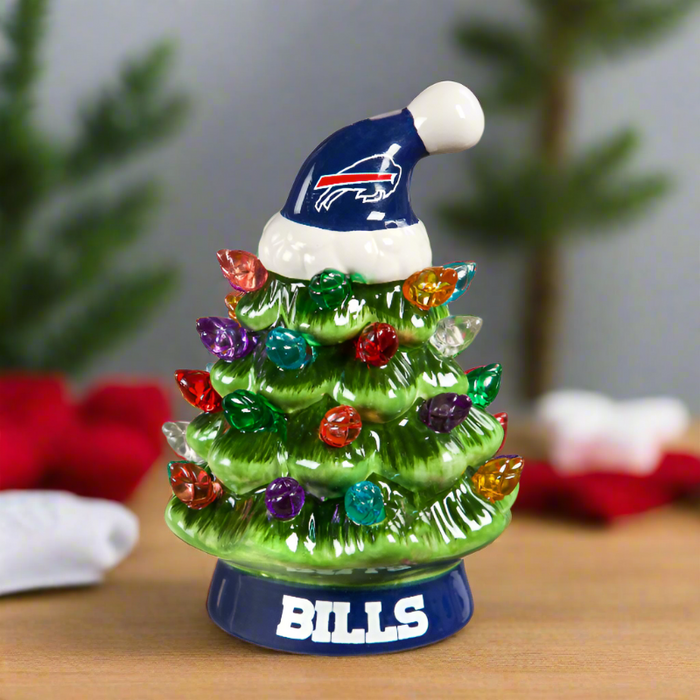 4" Mini Buffalo Bills LED Ceramic Christmas Tree