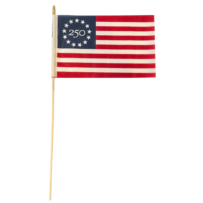 8x12" Betsy Ross 250th Anniversary Stick Flag