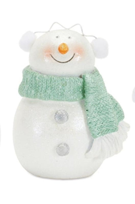 Earmuff Glitter Snowman Figurine