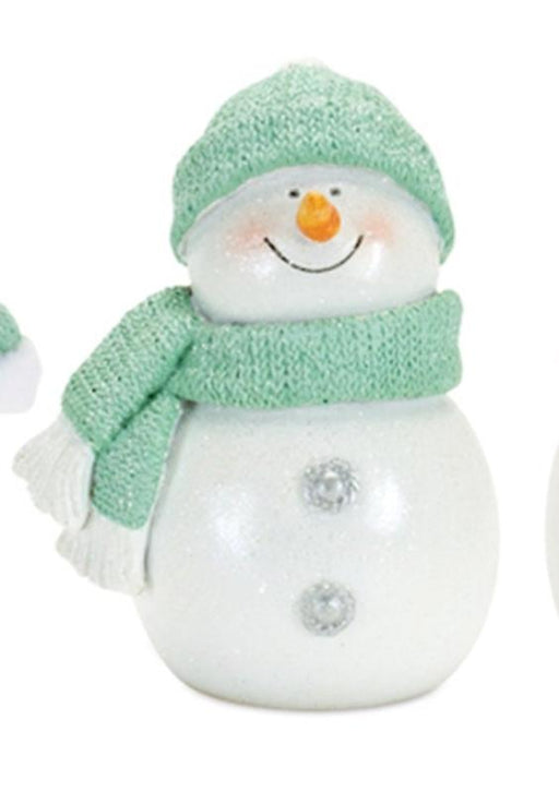 Beanie Glitter Snowman Figurine