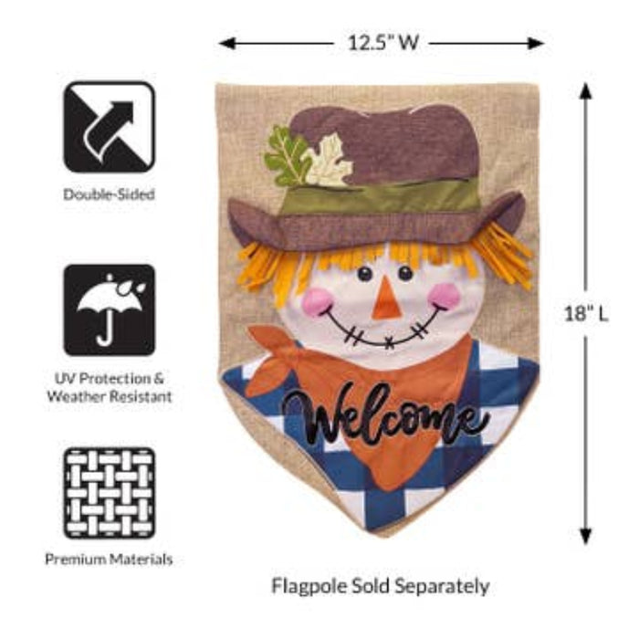 Scarecrow Burlap Garden Flag
