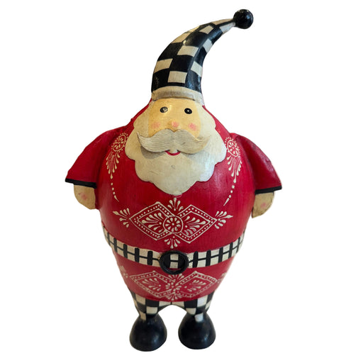 Metal Checkered Santa Small Figurine