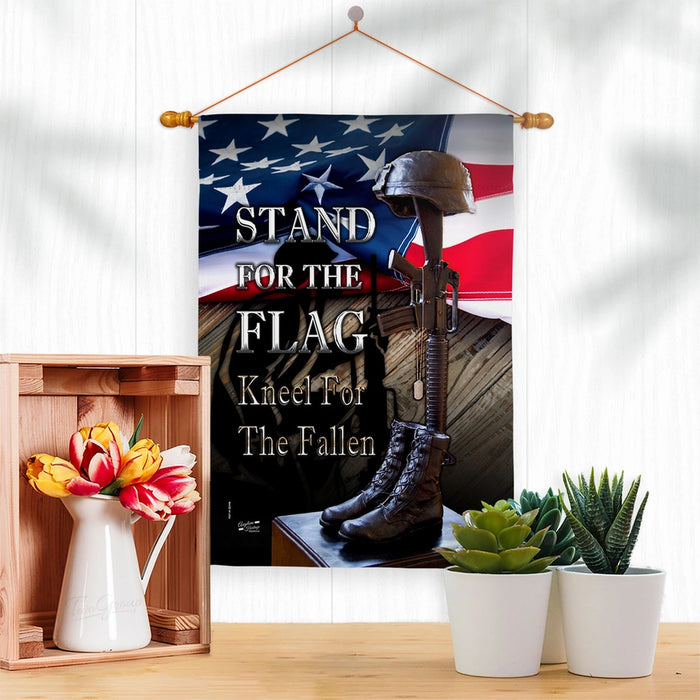 Stand for the Flag, Kneel for the Fallen Banner Flag