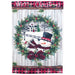 Plaid Christmas Snowman Wreath Garden Flag