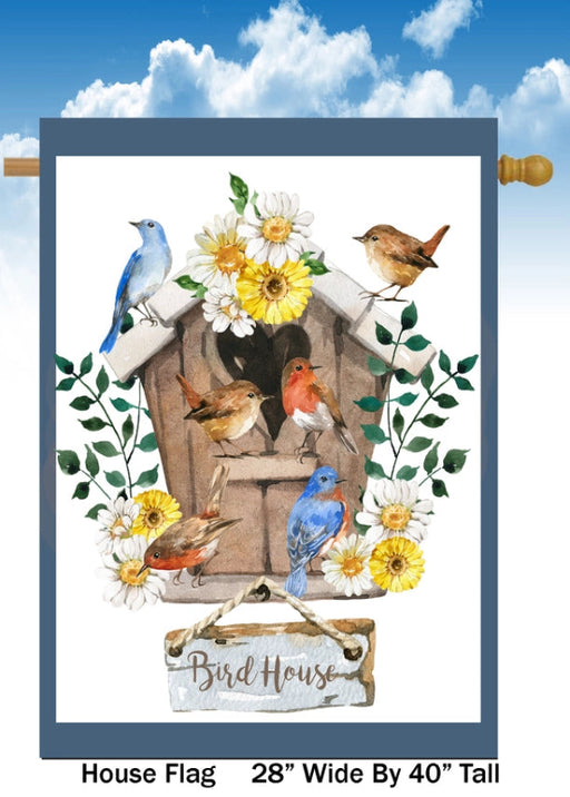 Bird House w/ Birds Banner Flag