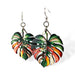 Monstera Leaf Wood Earrings