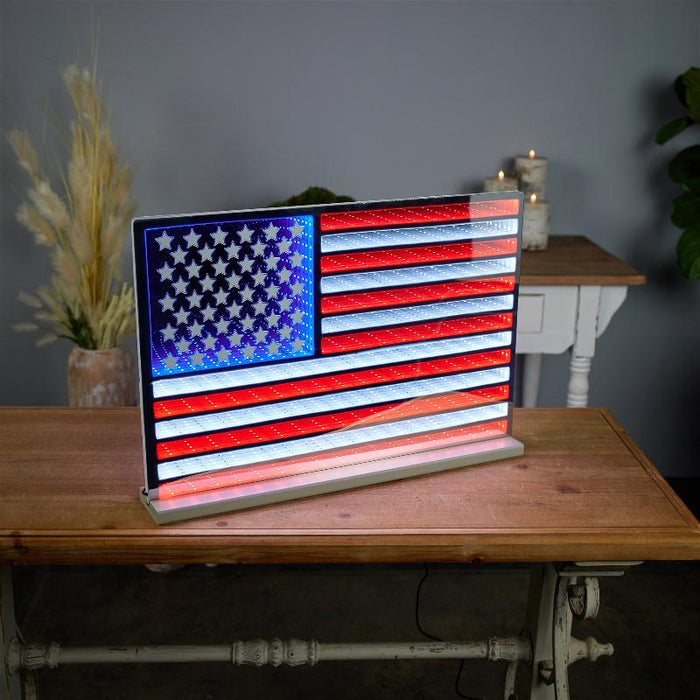 Standing USA Flag Infinity Light