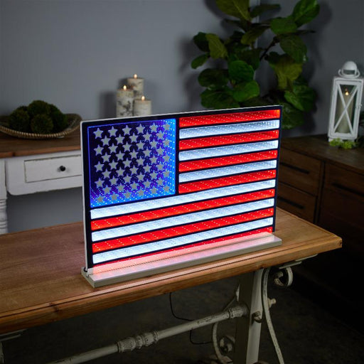 Standing USA Flag Infinity Light