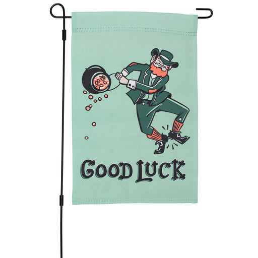 Good Luck Leprechaun Garden Flag