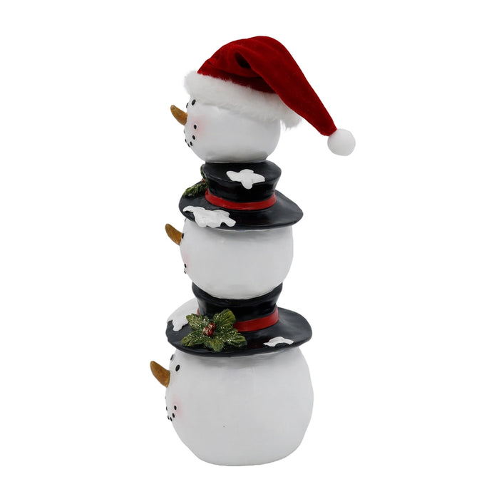 11" Snowman Heads Resin Figurine
