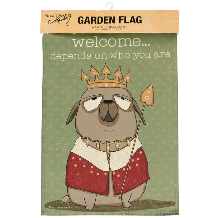 Somewhat Welcome Dog Garden Flag