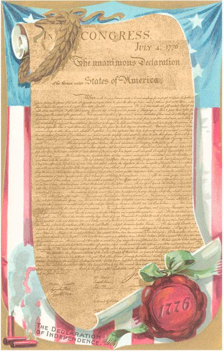 Declaration of Independence Postcard