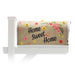 Mailbox cover with 'Home Sweet Home' text and floral designs on a white background