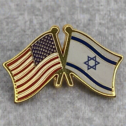 Israel/USA Dual Flags Lapel Pin 2025