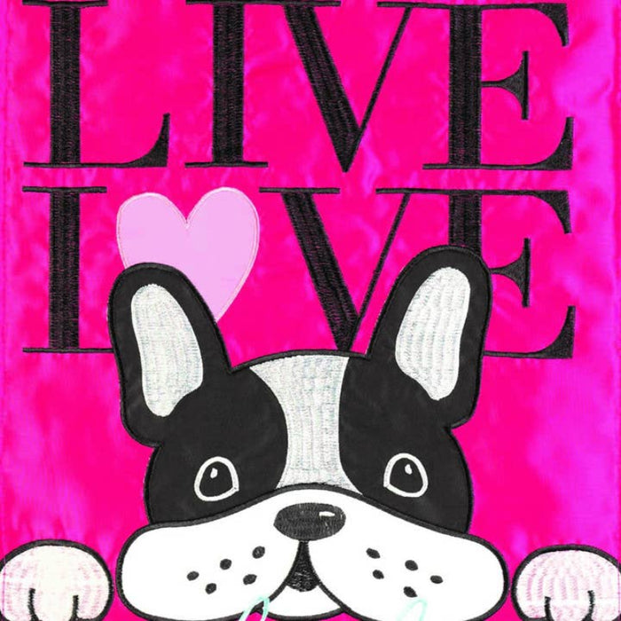 Live Love Bark Applique Garden Flag