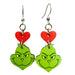 Green Gurmudgeon Heart Wood Earrings
