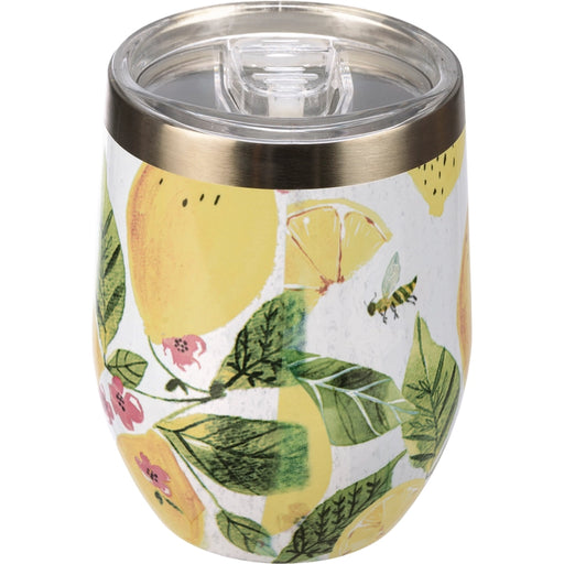 Summer Lemons Wine Tumbler