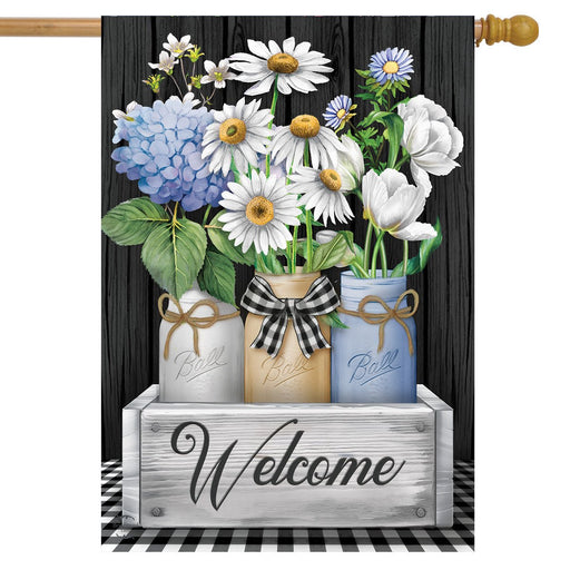 Crated Mason Jars Banner Flag