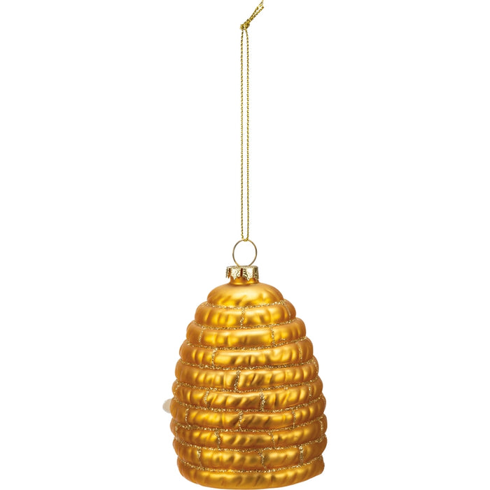 Sparkly Beehive Glass Ornament