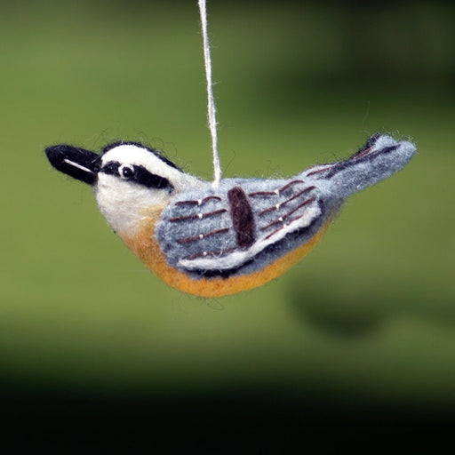 Nuthatch Wild Woolie Bird Ornament